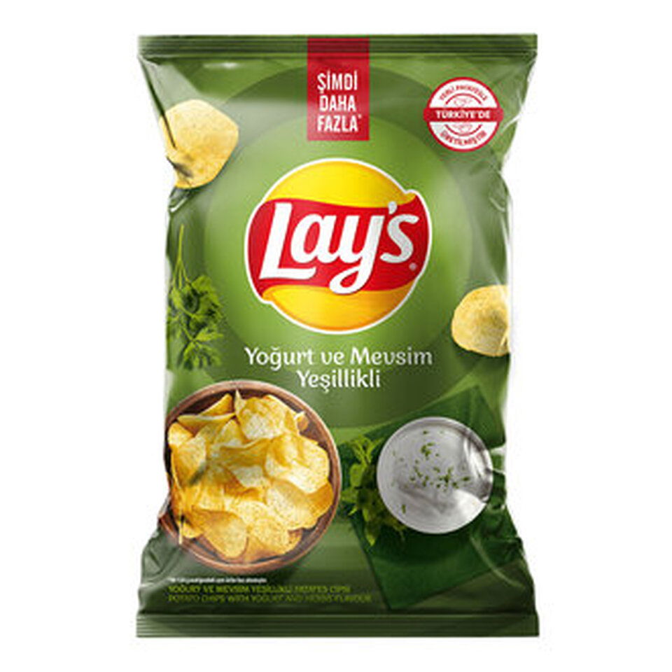 LAY S CİPS 125 GR. - YOĞ. MEVS. YEŞİL. (SÜPER BOY)